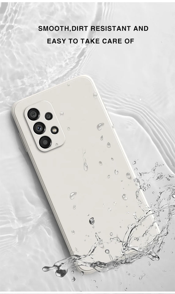 Official Square Liquid Silicone Phone Case for Samsung Galaxy A13 A23 A33 A53 A73 5G Soft Waterproof Mobile Back Covers Carcasas