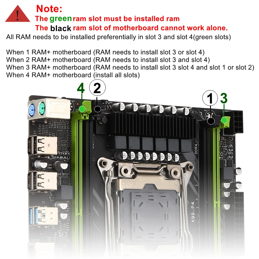 Kllisre X99 motherboard combo kit set LGA 2011-3 Xeon E5 2680 V3 CPU DDR4 32GB 2133MHz ECC Memory