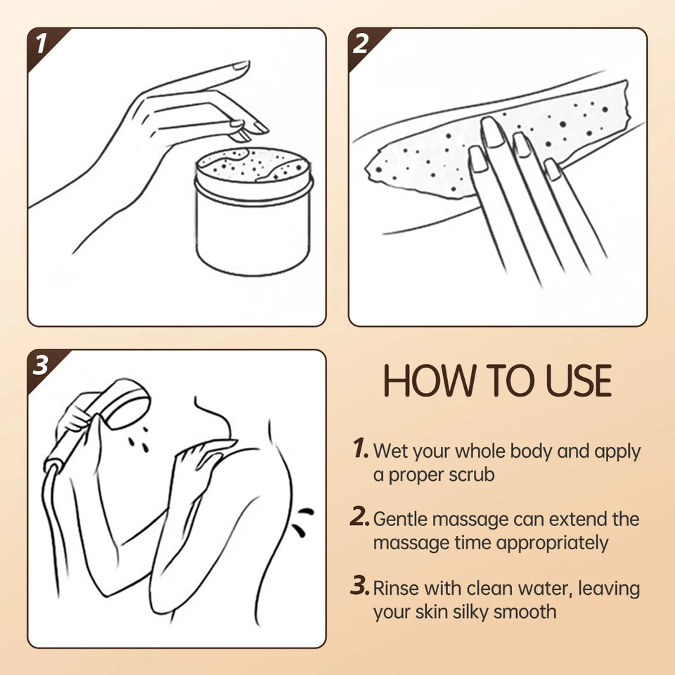 Hllozzi 200g coffee body scrub deep cleansing exfoliating cocoa plant squalane moisturizing