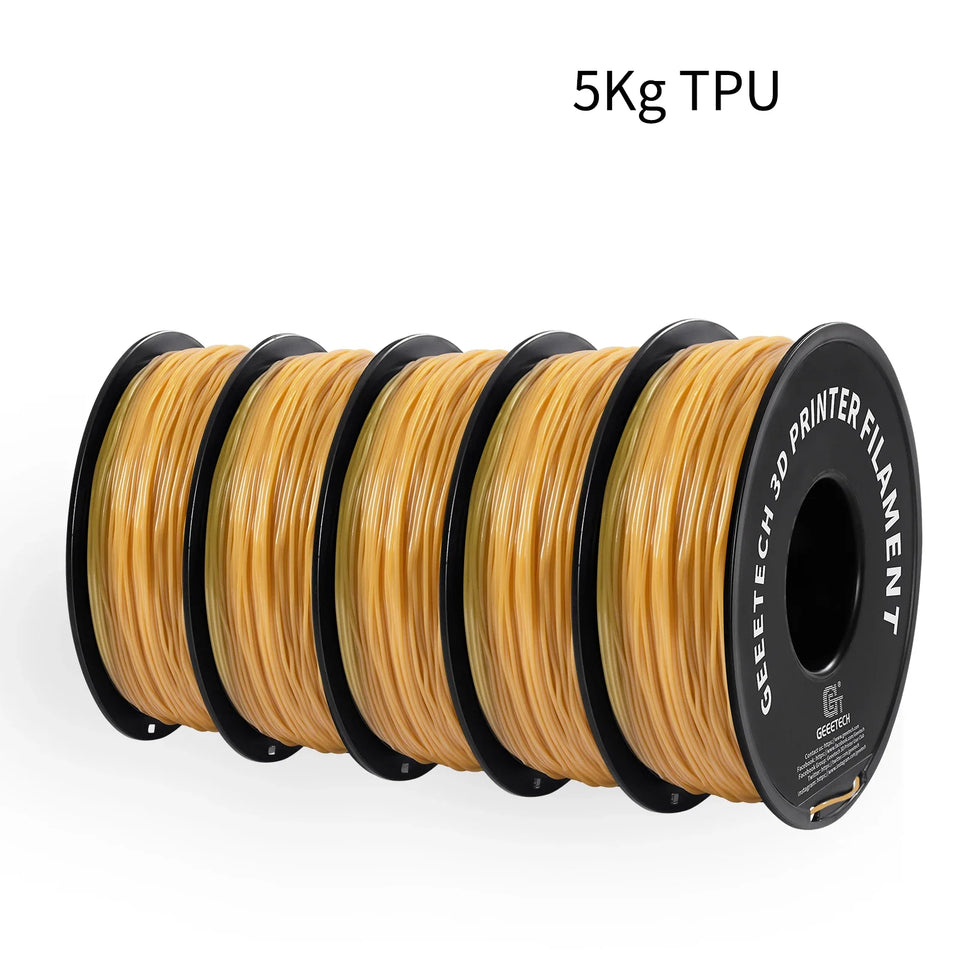 GEEETECH 5Rolls 3D TPU Flexible Filament TPU material 1.75mm Plastic Vacuum Packaging, Non-Toxic High Quality Safe,fast ship