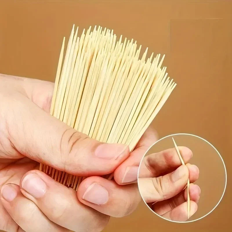 4000 Pcs Multi-purpose Disposable Double-Headed Bamboo Thin Toothpicks for Restaurants Hotels Household Commercial Toothpicks