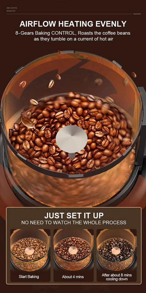 Home Coffee Roaster 2 in1 Roasting & Cooling Electric No Smoke Coffee Bean Baking Roasting Machine Full Automatic Coffee Roaster