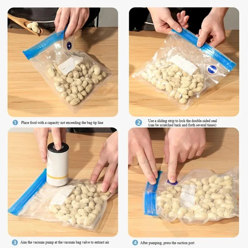 Electric Air Pump for Vacuum Bags Portable USB Mini Vacuum Sealer Rechargeable Food Vacuum Packaging Sealing Machine for Home