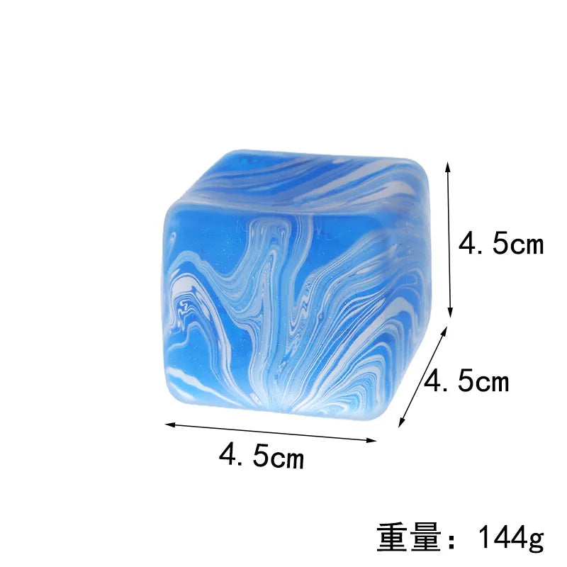 Marbled Streak Cube Squishy Stress Relief Squeeze Toy Slow Rising Anti Anxiety For Office Workers Daily Relaxation Fun Toys Gift