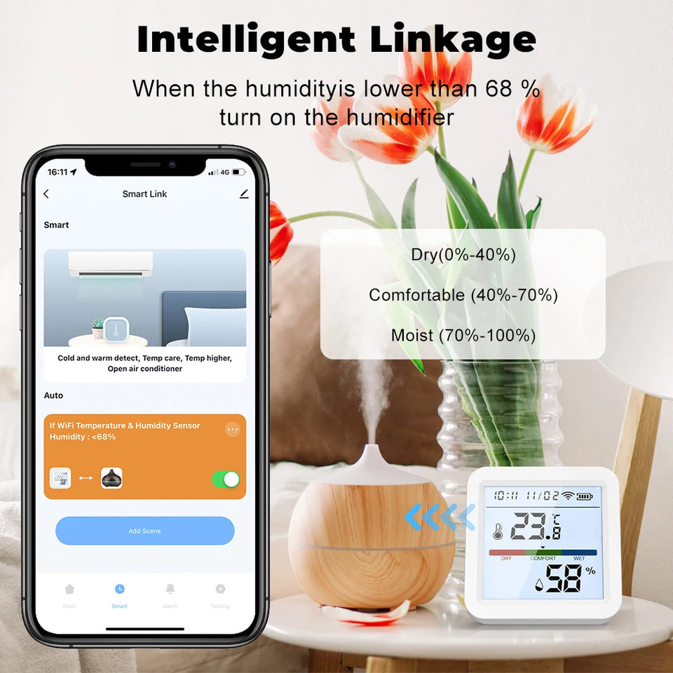 Tuya Zigbee 3.0 WiFi Temperature Humidity Sensor Smart Thermometer Hygrometer APP Remote Control Work with Yandex Alexa