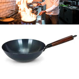 Traditional Chinese iron cooking pot/Iron pan/Round bottom with non-stick surface/Single handle/For household and commercial use