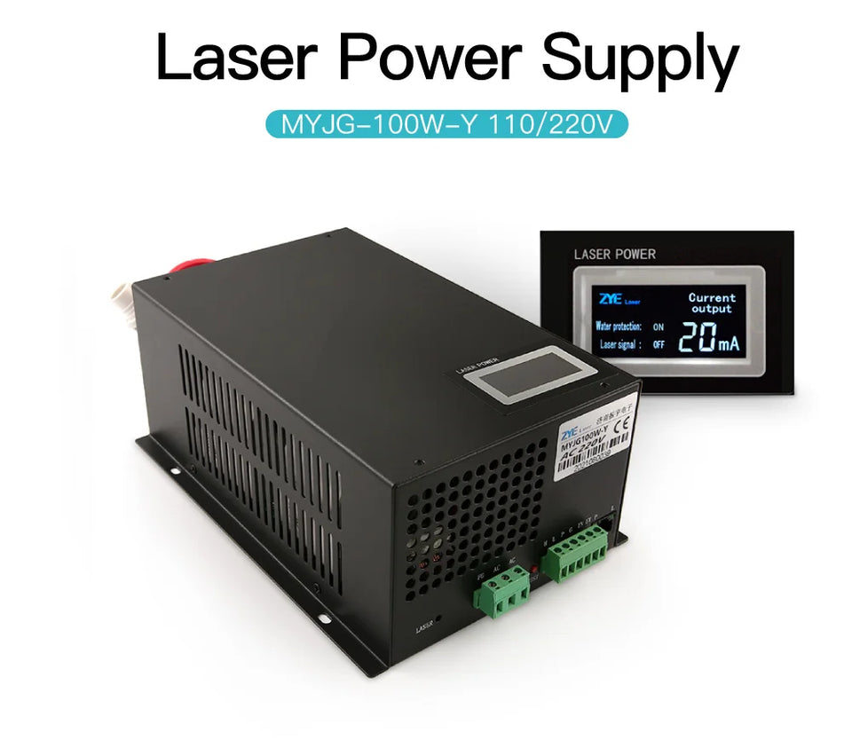 FONLAND MYJG-100W CO2 Laser Power Supply for Reci W2 T2 EFR Yongli CDWJ CO2 Laser Tube Engraving Cutting Machine With Display