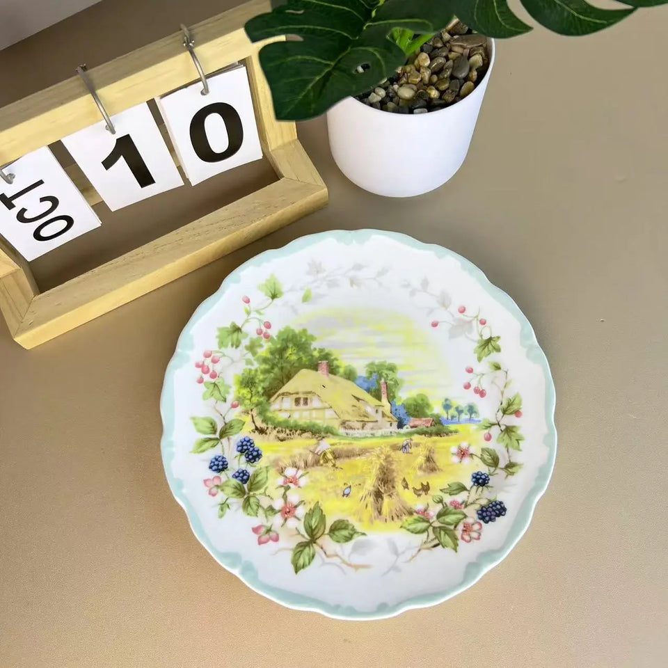Ceramic Cup and Saucer Spring Summer Autumn Winter Coffee Cup Saucer Dinner Plate Dim Pot Black Teacup European Bone China Mug