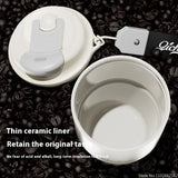 410ml Ceramic Liner Thermos Coffee Cup Double Wall Stainless Steel Vacuum Insulated Thermos For Coffee Thermal Mug Tumbler Gift