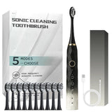 Electric Toothbrush Rotary Cleaning Teeth Brush Waterproof Electronic Tooth Brush With Timer USB Rechargeable Toothbrush 10 head