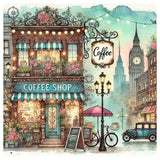 1pc 40X40CM/15.74inch Coffee shop cross stitch Kit DIY kit 11CT/14CT Eco-cotton Thread Hanging Painting Wall decoration