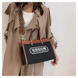 Canvas handbags women's 2023 new fashion all-match tote bag style large capacity shoulder messenger bag for woman