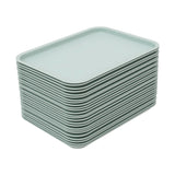 24Pcs Stackable Restaurant Trays Non-Slip Surface Commercial PP Food Serving Tray Set for Fast Food Hotel School Cafeteria