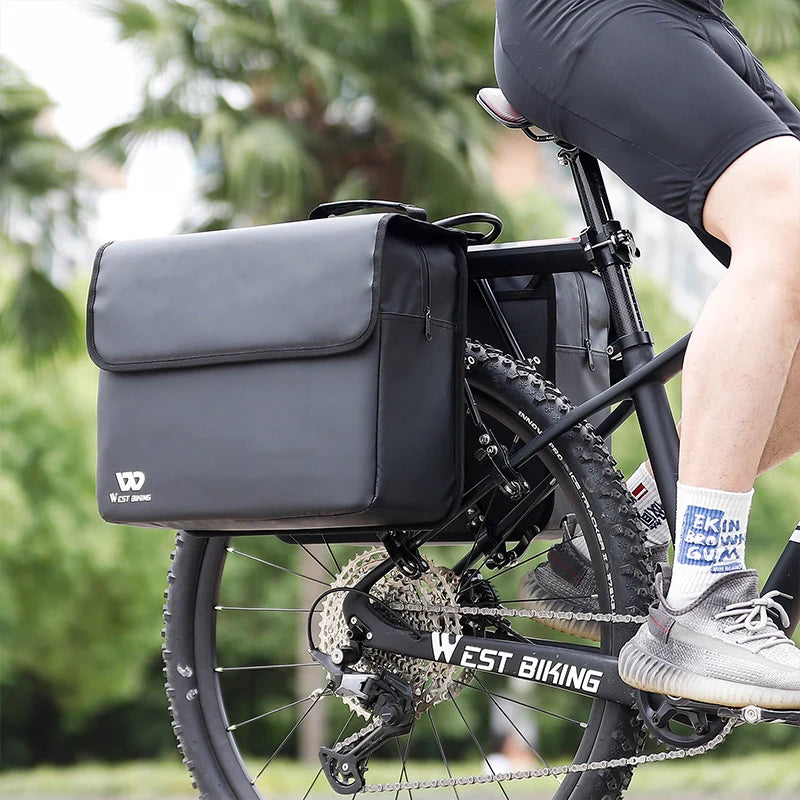 WEST BIKING Bicycle Bag 36L Multifunctional Saddle Bag Waterproof MTB Bike Rack Bag Travel 2 In 1 Big Capacity Bicycle Rear Bag