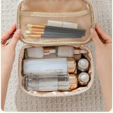 4Pcs Comestic Bag Make Up Storage Organizer Puffy Makeup Bag Comestic Pouch for Travel Portable Velet Large Toiletry Bag Organiz