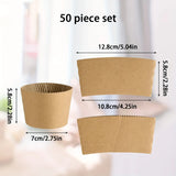 50/100pcs Kraft Paper Coffee Cup Sleeves Disposable Cup Cover Drinks Protective Cover Non-Slip  Heat Insulation Cardboard Holder