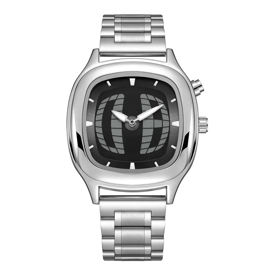 Business AAA Quartz Watch Color Square Y2K Pointer Number Dual Display Steel Personalize Hot Watches Men Dynamic Design Clcok