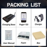 Wireless Restaurant Pager Guest Calling Paging System Waterproof Food Pager for Coffee Shop Dessert Shop Food Truck Bank
