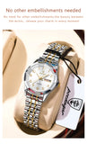 POEDAGAR Elegant Ladies Watches Waterproof Luminous Date Week Watch for Woman High Quality Stainless Steel Quartz Women's Watch
