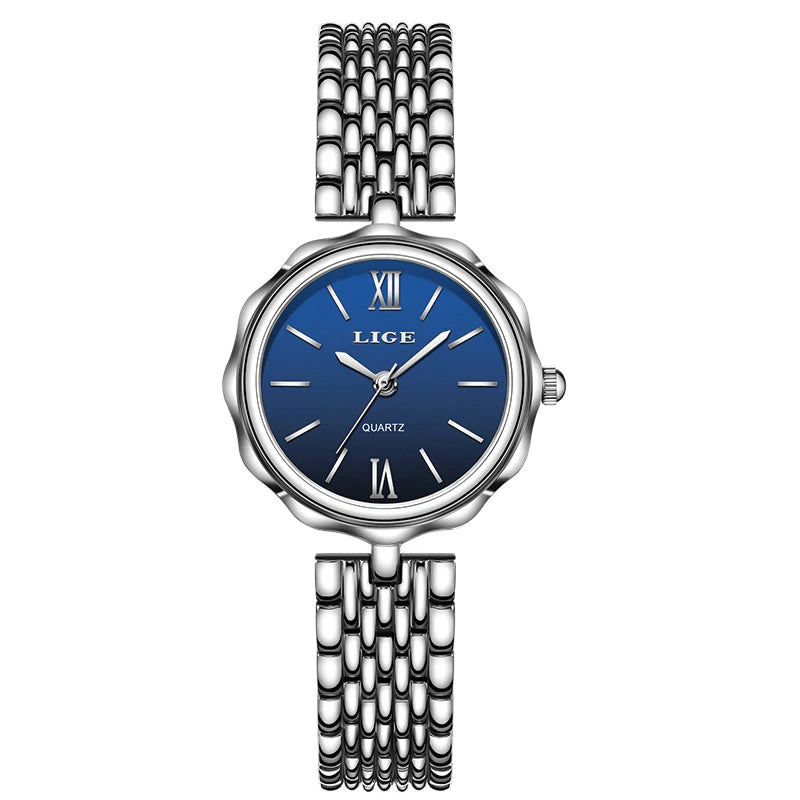LIGE Elegant Creative Steel Quartz Women Watch Fashion Waterproof Watches For Women Original Brand Luxury Women's Bracelet Watch