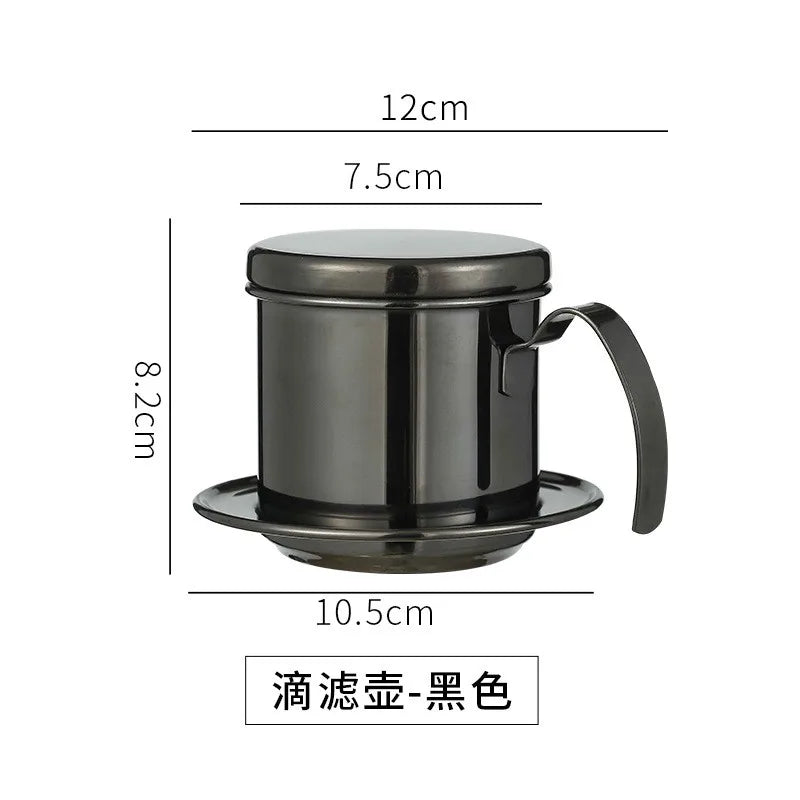350ml Vietnamese Moka Pot Espresso Coffee Maker Portable Stainless Steel Filter Holder Drip Filter Coffee Accessories