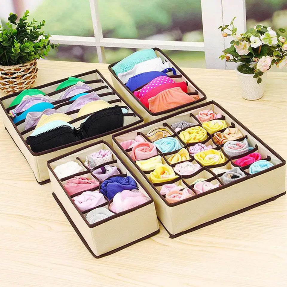 Organizer For Underwear Socks Bra Pants Foldable Closet Organizers Drawer Divider Scarf Storage Box Wardrobe Drawer Organizers