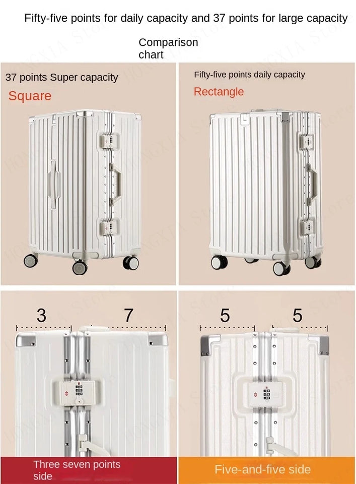 Large Capacity Suitcase 28" 32" Thickened Luggage USB Phone Stand Aluminum Frame Password Trolley Case Travel Wheeled Suitcases