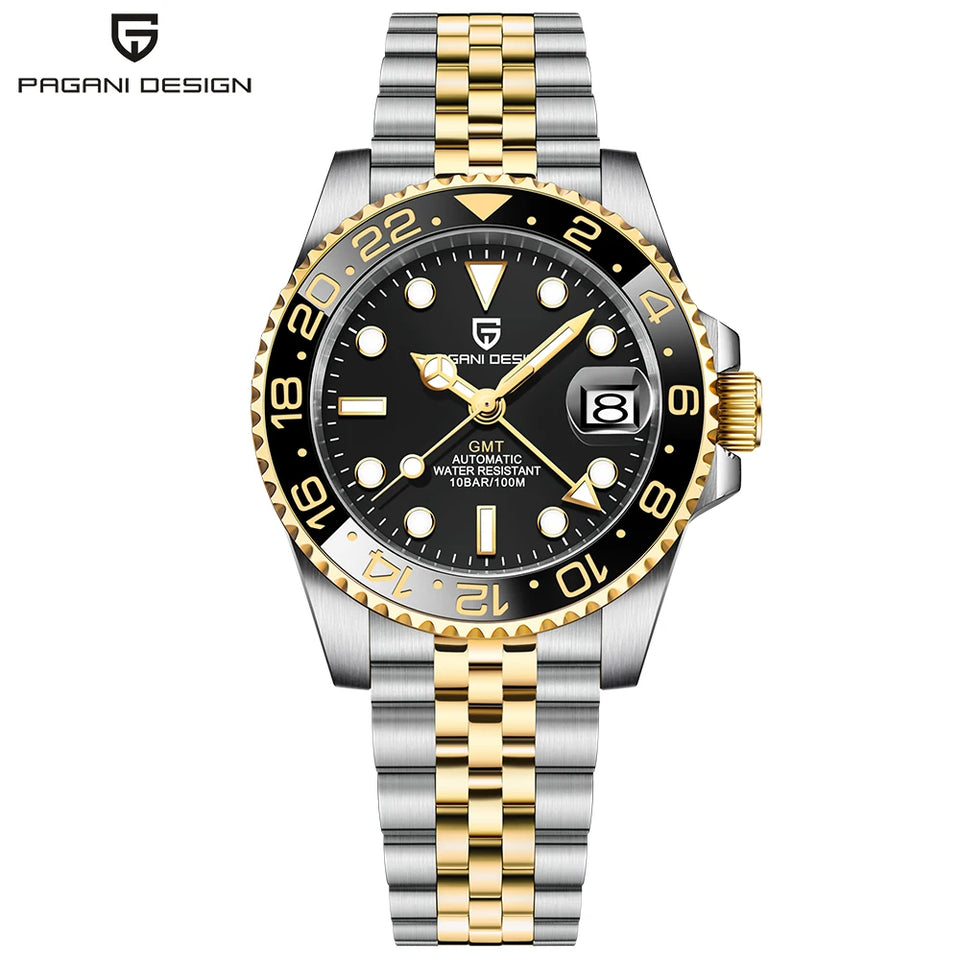 2025 PAGANI DESIGN New PD-1662 V5 Men Mechanical Watches Luxury Ceramic Bezel Automatic Watch 100M Waterproof GMT Watch for Men