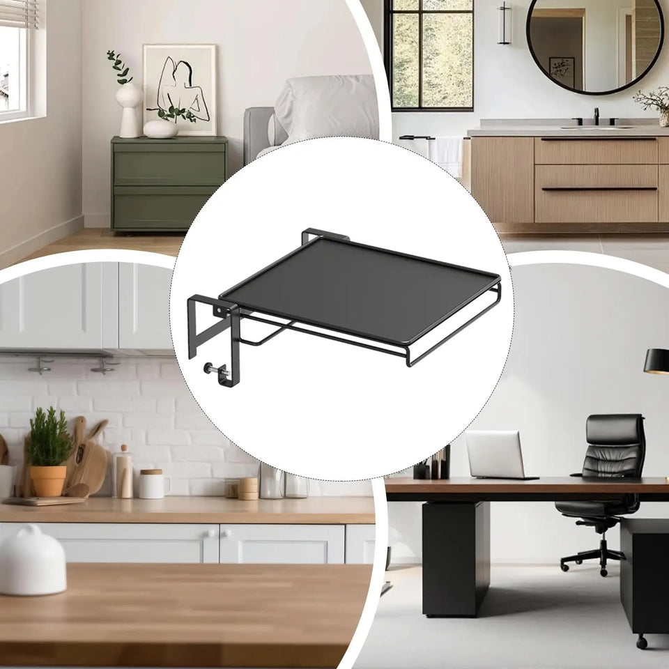 Cabinet Foldable Wall Desk Laundry Floating Table Space-Save Kitchen Shelf With Towel Rack Countertop Cabinet Extension Storage