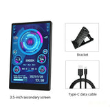 3.5 Inch Type-C IPS Secondary Screen 320*480 USB Display For PC CPU RAM GPU HDD Data Monitoring With TURZX Software