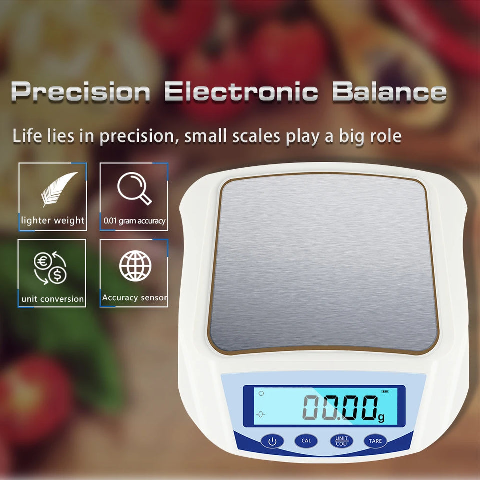 High Precision Digital Scale 1000g x 0.01g Digital Jewelry Scale Kitchen Laboratory Balance Electronic Weighing Balance Scale