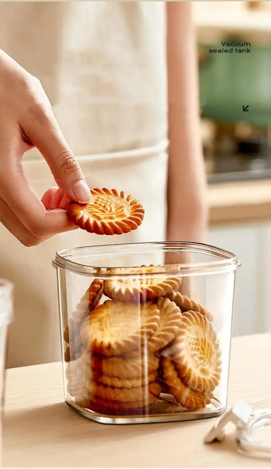 Vacuum Sealed Tank Coffee Beans Vacuum Jar Kitchen Cereals Storage Box Airtight Container Moisture-Proof Sealed Canister for Tea
