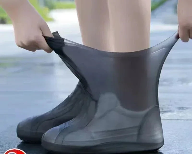 New 1 Pair Waterproof Non-slip Silicone High Elastic Wear-resistant Unisex Rain Boots for Outdoor Rainy Day Reusable Shoe Cover