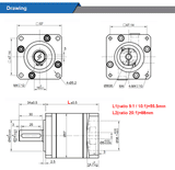 STEPPERONLINE Nema23 Planetary Gearbox Motor Speed Reducer with Ratio 5:1, 10:1, 20:1, 8mm Input for Nema 23 Stepper Motor