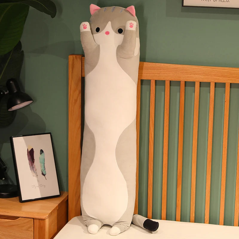 15 Styles 50-150cm Long Cat Plush Toys Stuffed Soft Pause Office Dog Doll Bed Sleepping Pillow Home Decor Birthday Girls Gifts