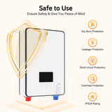 4500W 110V Water Heater, Touch Screen Electric Water Heater, Instantaneous Water Heater  On Demand Bath Shower