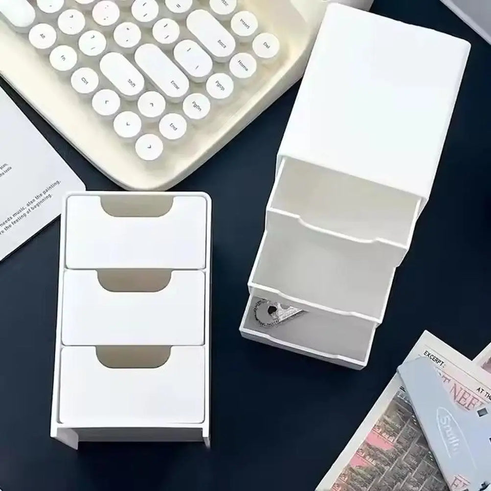 Mini Storage Box Small Drawer Storage Box Layered Grid Drawer Style Storage Box Tier Desk Organizer With Drawers