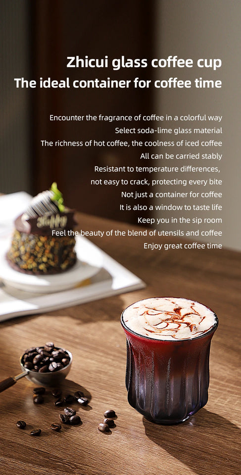 Bincoo High End Coffee Cup Elegant Retro Glass for Americano Dirty Flat White Espresso and Latte Available in 90/200/240/400ml