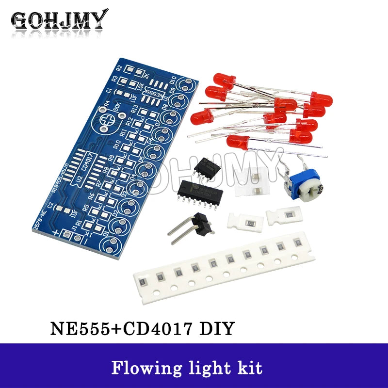 Flowing light kit NE555+CD4017 Flowing light electronic DIY electronic production electronic kit