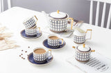 Nordic Ins Bone China Coffee Cup Golden Handle Coffee Pot Ceramic High Grade Milk Tea Pot Creative Afternoon Tea Black Tea Cup