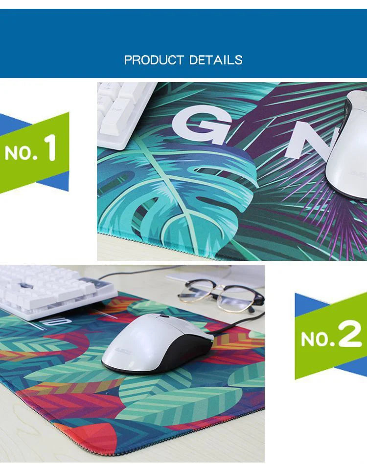 Mouse Pad Gaming Green Plant Leaves XL Custom Computer Mousepad XXL Playmat Natural Rubber Office Carpet Soft Desktop Mouse Pad