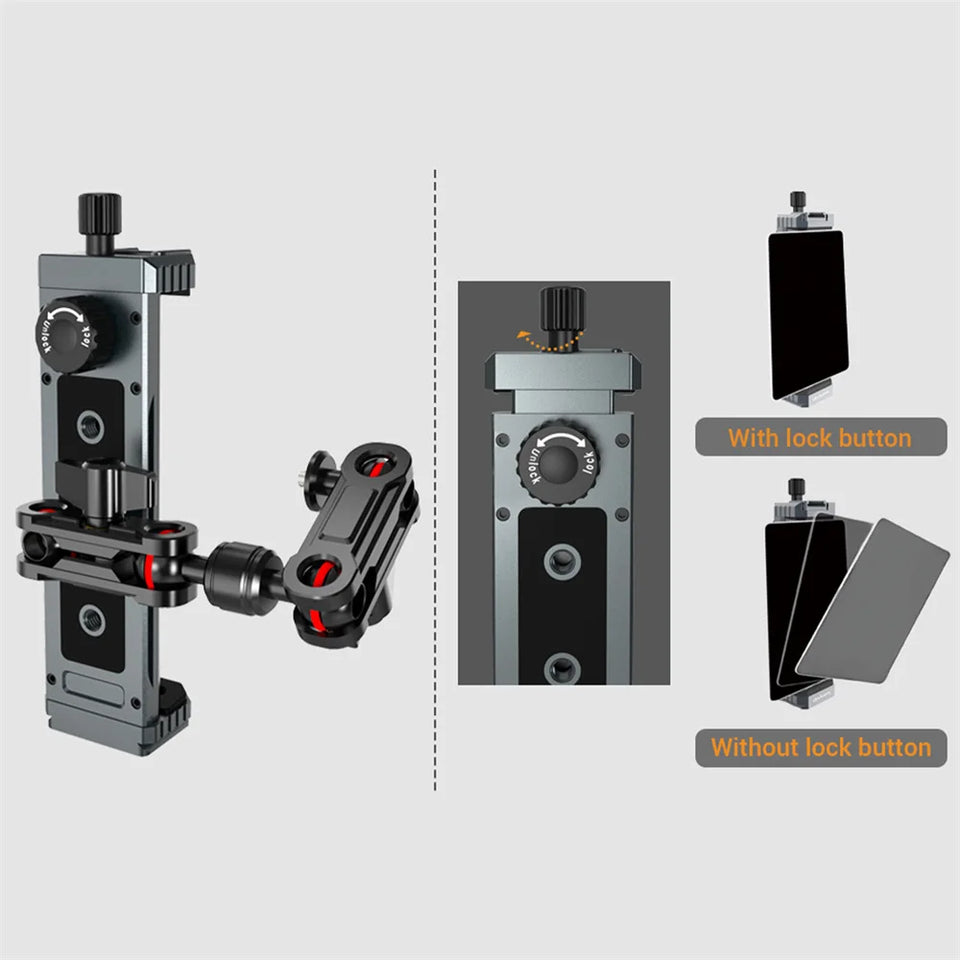 LEAPLIGHT Universal Aluminum Tablet Phone Stand Holder Clip Tripod Adjustable Bracket for Phones Ipro Tablets Tablet Holder