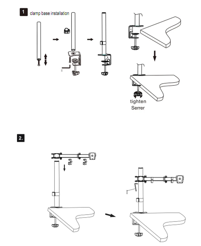 800mm DL-T902-180 Desktop Stand Full Motion 360 Degree steel Monitor Holder 10"-27" clamp base Monitor Mount Arm Load 11kg