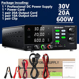 15V 30V 60V DC Power Supply Variable High Power Bench Power Supply for Fast Recharge, Equivalent to adding a BMS to your battery