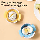 3-in-1 Creative Home Multi-functional 304 Stainless Steel Kitchen Tools Egg Cutter Fruit Slice Cutter Egg Slicer
