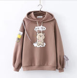Harajuku Funny Women Hoodies 100% Cotton Winter Plus Fleece Cute Pink Anime Sweatshirt Teen Girl Kawaii Long Sleeve Y2K Hoodie