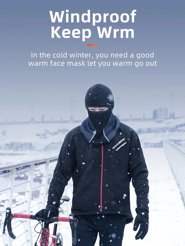 ROCKBROS Winte Maskr Balaclava Scarf Keep Warm Moto Cyling Mask Fishing Skiing Mask Bicycle Scarf Motorcycle Scarf Bike Hat