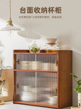 ‌Dustproof Cup Display Cabinet Glass Door Curio Shelf for Coffee Mugs Tabletop Drinkware Organizer for Dining Room/ Bar Counter
