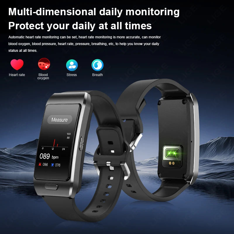 LIGE Smart Watch 2 In 1 TWS Headset 1.57" Men Women GPS Sports Fitness ECG Heart Rate Watches Bluetooth Call Music Smartwatch