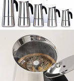 2/4/6/9/12 Cups Coffee Pot Mocha Espresso Latte Stovetop Filter Stainless Steel for Kitchen Moka Coffee Maker Coffee Maker Pot